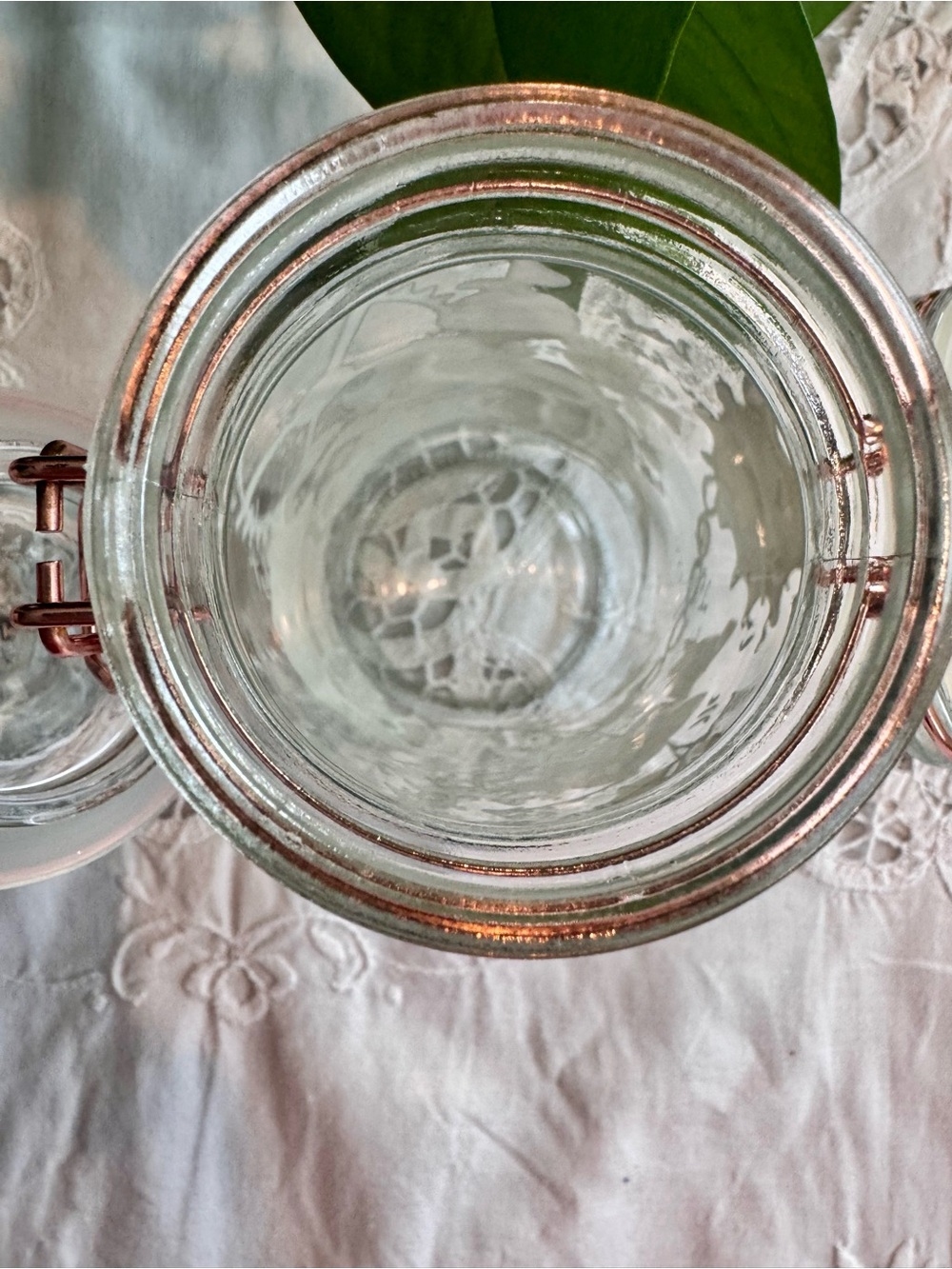 Decorative Glass storage jars set of 2 two 6” tall x 2” diameter - Picture 7 of 9